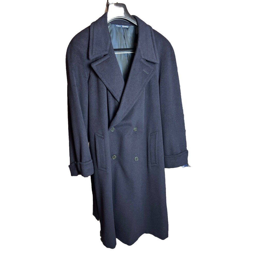 Fodera Bemberg Men’s 100% Cerruti 1881 Wool Trench Coat Made in Italy SZ L  BLK